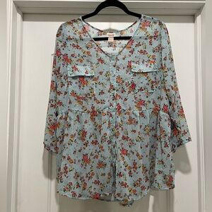 Mossimo for Target Flowy Floral Buttondown - XXL